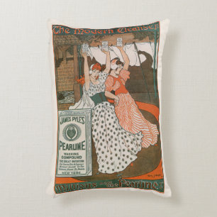 Coussins Décoratifs Art de l'étiquette de produit vintage Pearline Mod