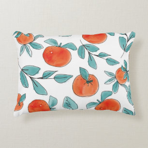 Coussins Décoratifs Art de ligne orange : motif transparent