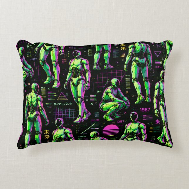 Coussins Décoratifs Art de robot humanoïde futuriste | Android de scie (Devant)