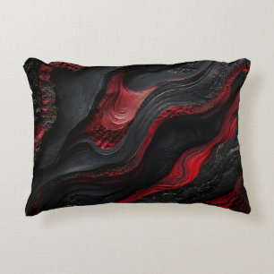 Coussins Décoratifs Art de texture de lave volcanique abstraite rouge