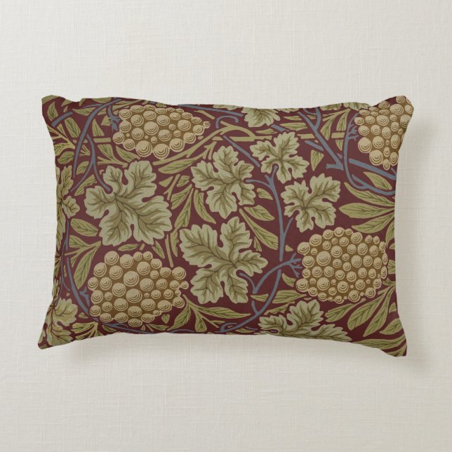Coussins Décoratifs Art de vigne rouge vert William Morris (Dos)
