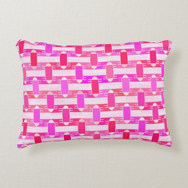 Coussins Décoratifs Art Déco industriel chic - rose, fuchsia, orchidée (Devant)