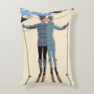 Coussins Décoratifs Art Déco vintage, Amants en Neige par George Barbi
