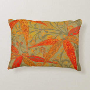Coussins Décoratifs Art en bambou terrestre Vintage Imprimer orange