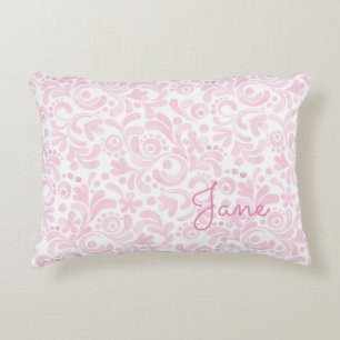 Coussins Décoratifs Art floral aquarelle NOM rose blanc féminin doux