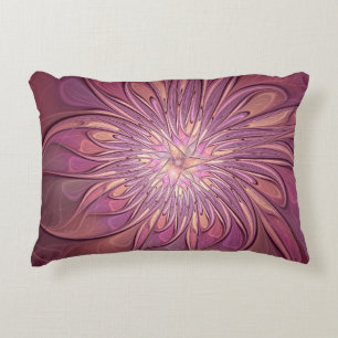 Coussins Décoratifs Art floral fractal moderne abstrait couleurs de ba