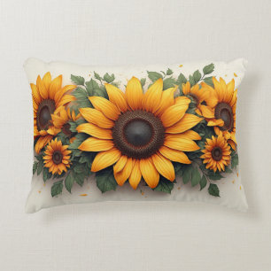 Coussins Décoratifs Art floral tournesol jaune