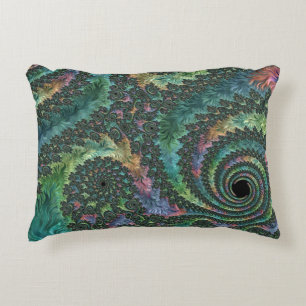 Coussins Décoratifs Art fractal coloré aux tons de bijoux psychédéliqu