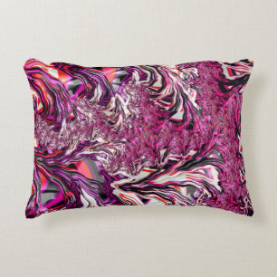 Coussins Décoratifs Art fractal funky psychédélique vibrant déroutant