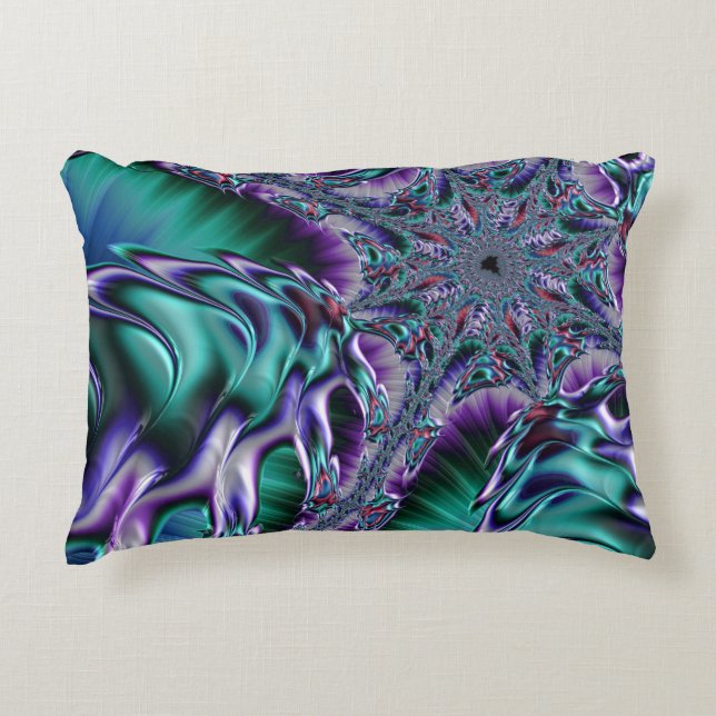 Coussins Décoratifs Art fractal psychédélique funky trippy (Devant)