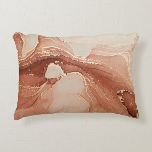 Coussins Décoratifs Art Liquide Luxe : Fusion d'encre de marbre