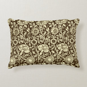 Coussins Décoratifs Art nouveau Carnation Damas, Brown et crème