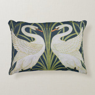 Coussins Décoratifs Art Nouveau Swan Deux Swans