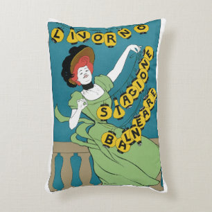 Coussins Décoratifs Art Nouveau vintage, Livorno Señorita dansant