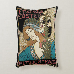 Coussins Décoratifs Art Nouveau vintage, publications de Pâques de Pra