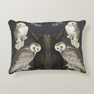 Coussins Décoratifs Art oiseau de nuit vintage de la chouette blanche