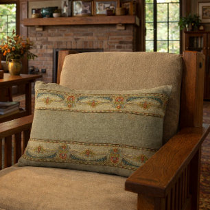 Coussins Décoratifs Arts & Crafts, style Craftsman frise florale