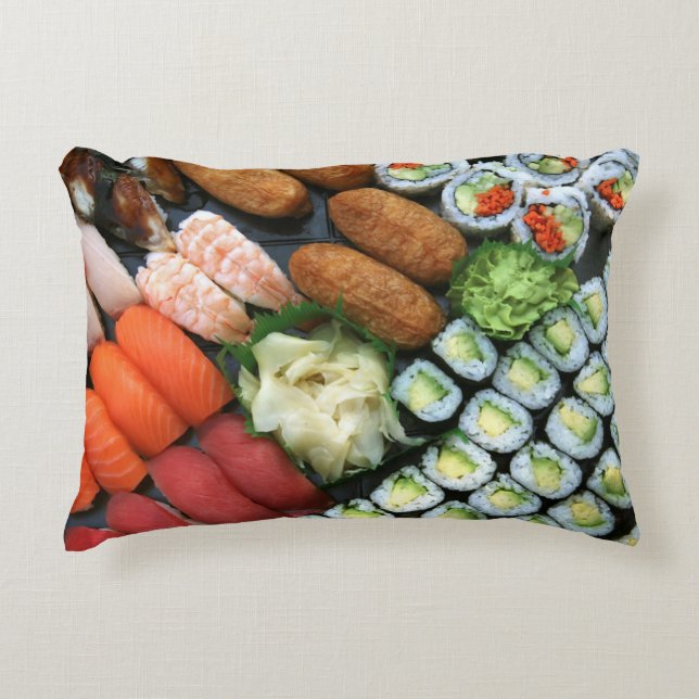 Coussins Décoratifs Assortiment de sushis japonais favoris (Devant)