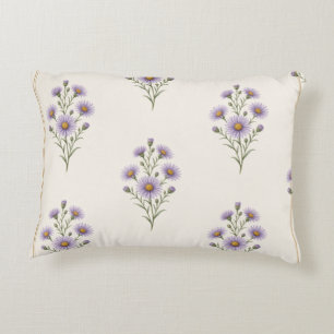Coussins Décoratifs Aster, Fleur de Naissance de Septembre Imprimé