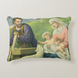 Coussins Décoratifs Atelier de Joseph avec Marie et l'Enfant Jésus