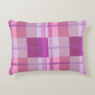 Coussins Décoratifs Audacieux Berry Magenta Carreaux Esthétique