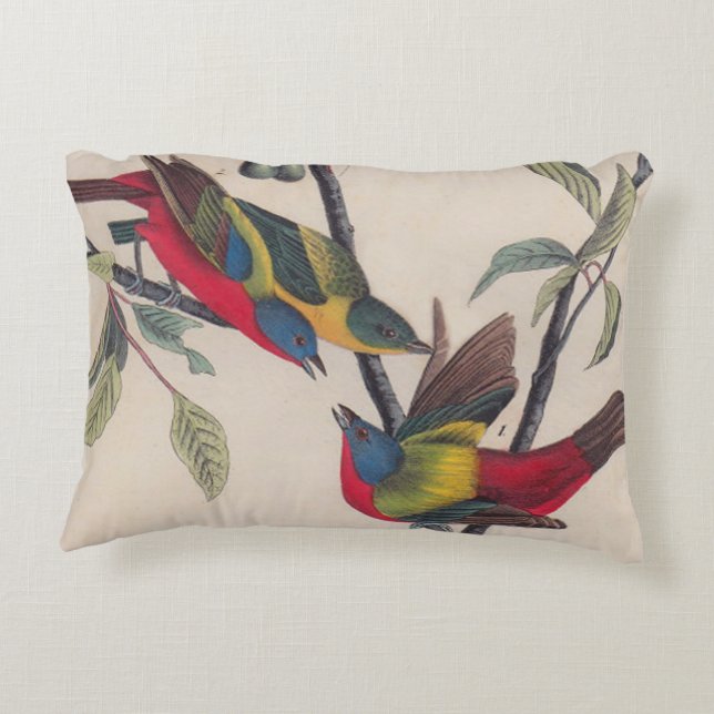 Coussins Décoratifs Audubon Peint Bunting Bird Wildlife (Dos)