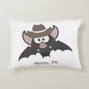 Coussins Décoratifs Austin Texas Cute Cartoon Cowboy Bat