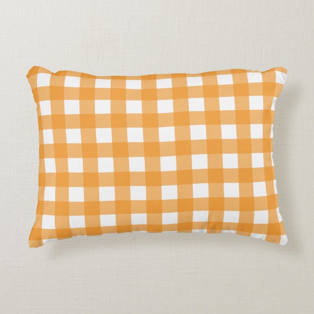 Coussins Décoratifs Automne Automne Orange Plaid Motif (Devant)