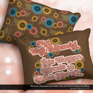 Coussins Décoratifs Autonomisation des femmes dans les années 60 rétro