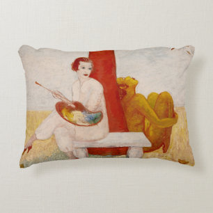 Coussins Décoratifs Autoportrait avec Palette, Peintre et Faun, 1915