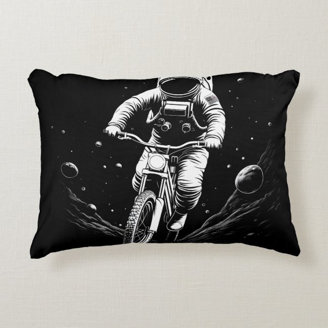 Coussins Décoratifs Aventure spatiale de vélo d'astronaute cosmique (Devant)