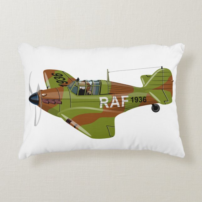 Coussins Décoratifs Avion de chasseur rétro-dessiné (Devant)