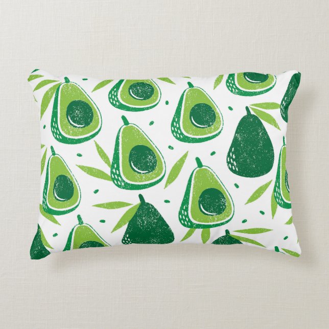 Coussins Décoratifs Avocado, timbre texturé, motif transparent. (Devant)