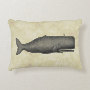 Coussins Décoratifs Baleine vintage du 19e siècle Dessin N Tea Sardé