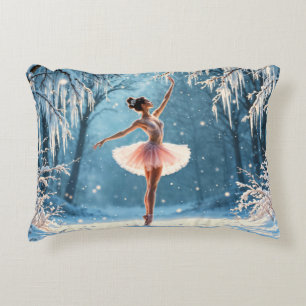 Coussins Décoratifs Balerine à neige magique pois d'hiver