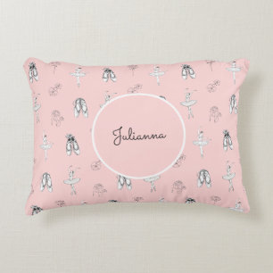 Coussins Décoratifs Ballerina rose et fleurs