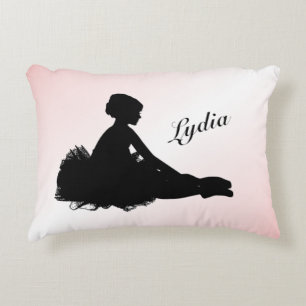 Coussins Décoratifs Ballerine Fatiguée Personnalisée avec Nom Rose