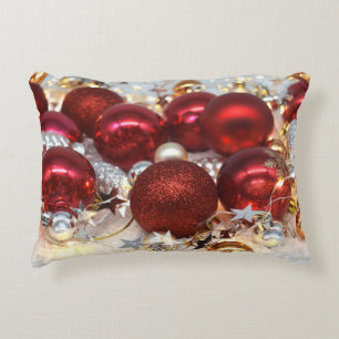 Coussins Décoratifs Balles de décoration rouge et argent de Noël