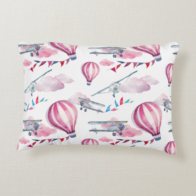 Coussins Décoratifs Ballons et biplans (Dos)