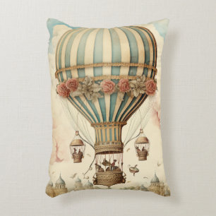 Coussins Décoratifs Balloon à air chaud vintage Floral Bleu
