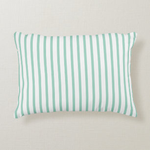 Coussins Décoratifs Bandes blanches vert menthe Saumon Nom