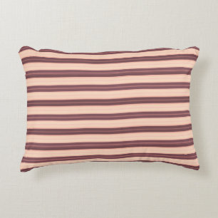 Coussins Décoratifs Bandes brunes rose mignonnes