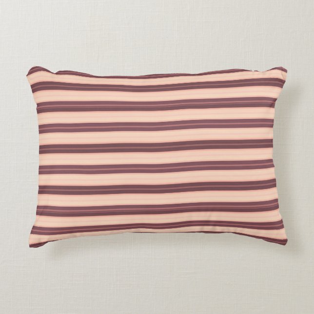 Coussins Décoratifs Bandes brunes rose mignonnes (Devant)