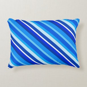 Coussins Décoratifs Bandes de bonbons en couche - cobalt et bleu pâle