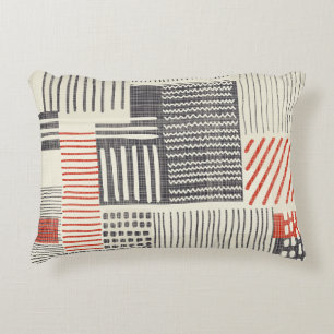 Coussins Décoratifs Bandes géométriques dessinées à la main, motif san
