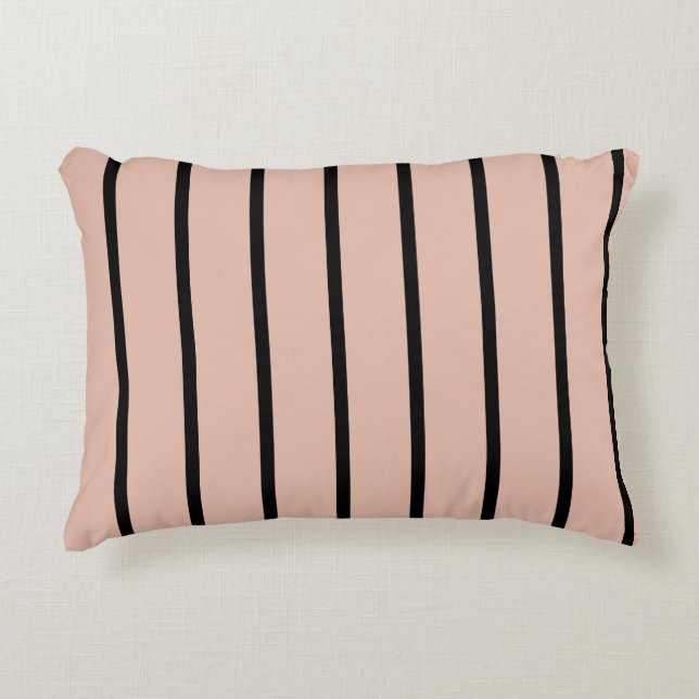 Coussins Décoratifs Bandes roses et noires (Devant)