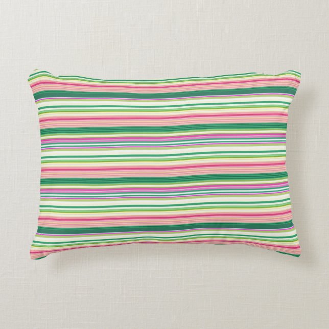 Coussins Décoratifs Bandes vert rose pâle (Devant)