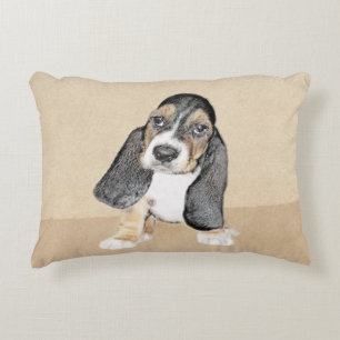 Coussins Décoratifs Basset Hound Peinture Chiot - Art Chien original