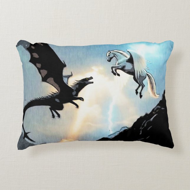 Coussins Décoratifs Bataille du dragon et de Pégase (Devant)