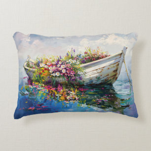 Coussins Décoratifs Bateau avec Fleurs sauvages colorés